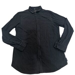 Armani Exchange Slim Ajustee Black Longsleeve Collar Shirt